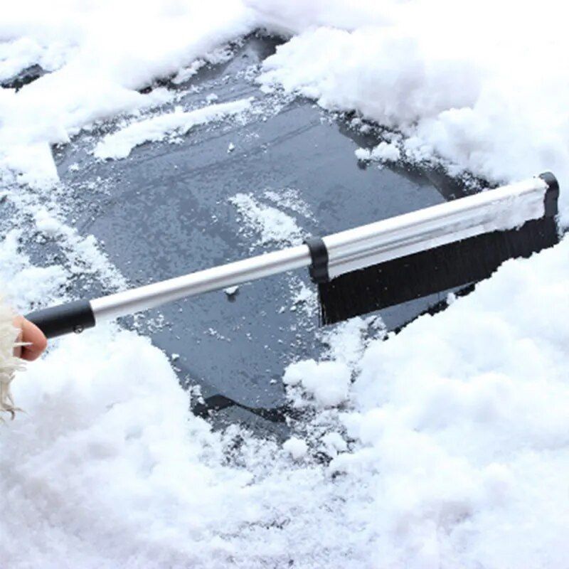 extendable car ice scraper with snow brush, view 2 - MRSLM
