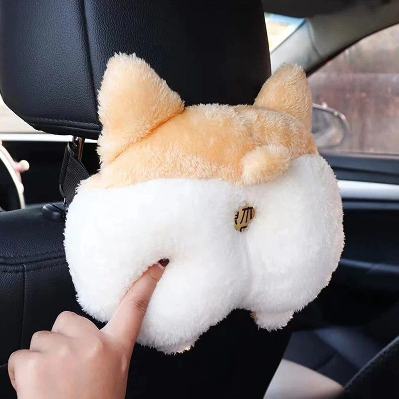 corgi bottom plush car tissue box, view 6 - MRSLM