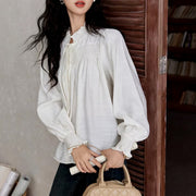 women's ruffle collar long sleeve blouse, view 6 - MRSLM