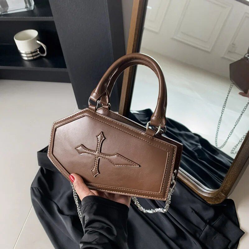 Y2K gothic coffin handbag, view 3 - MRSLM