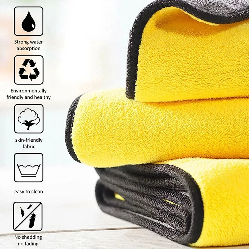 double-sided microfiber car cleaning towels, view 5 - MRSLM