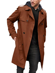 Men's slim double-breasted trench coat, view 2 - MRSLM