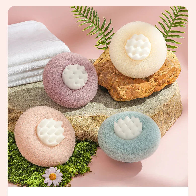 flower pattern suction cup bath sponge - MRSLM