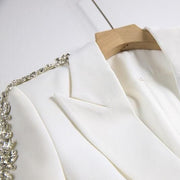 Beaded blazer and flare pants suit set, view 7 - MRSLM