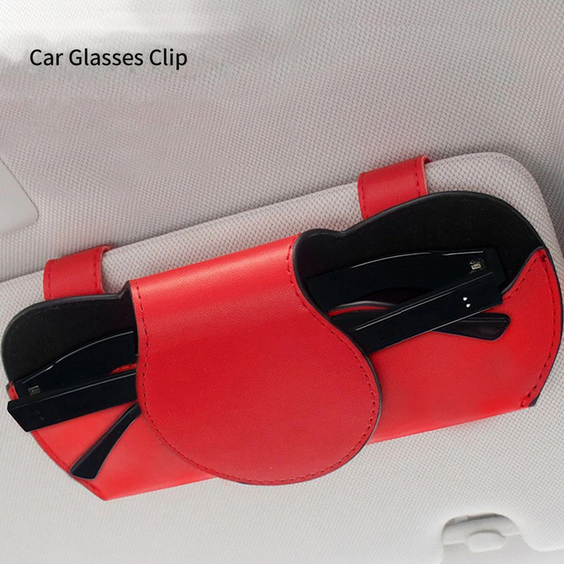 PU leather car visor sunglasses case, view 9 - MRSLM