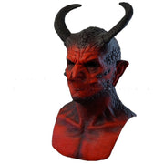 Full head red devil latex mask, view 4 - MRSLM