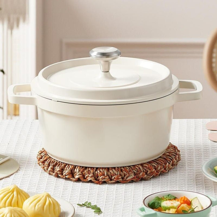 Aluminum Die-cast Non-stick Enamel Stockpot With Lid