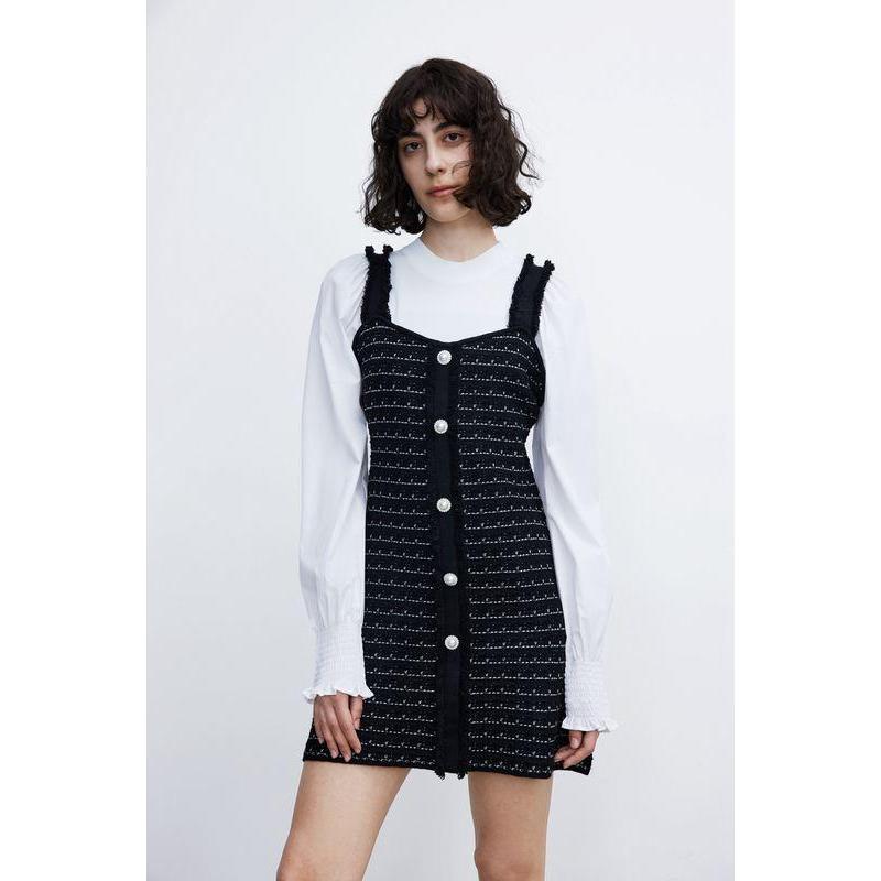 patchwork knitted dress, view 4 - MRSLM