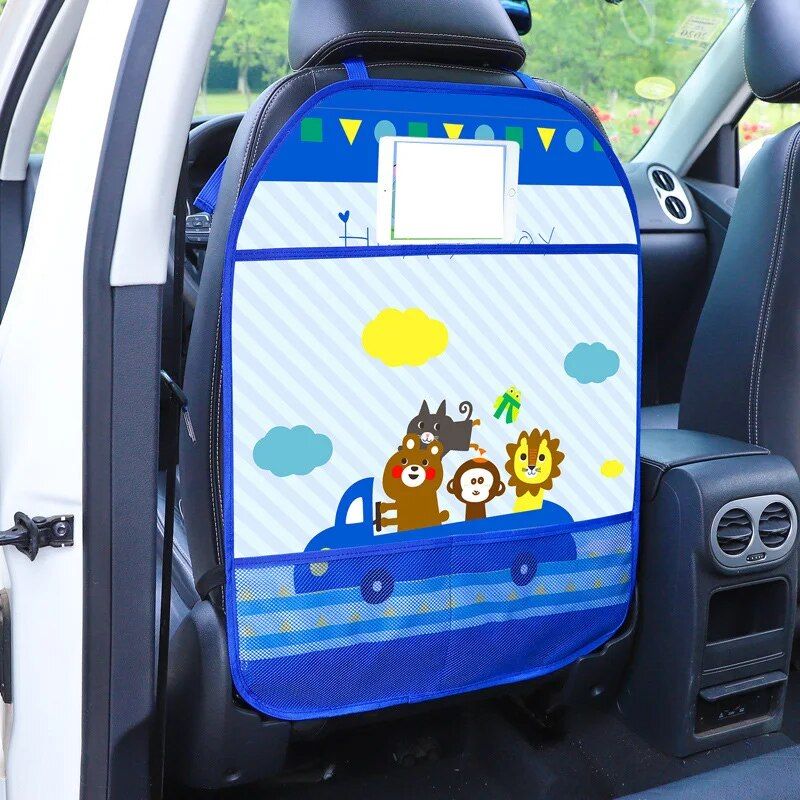 kids car anti kick mat seat back protector, view 9 - MRSLM