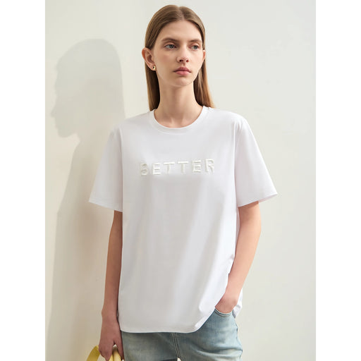 embroidered cotton t-shirt, view 2 - MRSLM