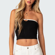 strapless bandeau tube top, view 2 - MRSLM