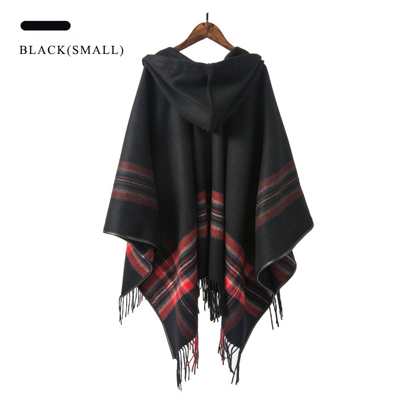 handmade wool maxi cloak with lace-up front, view 5 - MRSLM