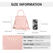 pink PU leather bucket handbag, view 6 - MRSLM