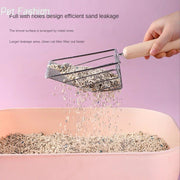 cat litter scoop with wooden handle, view 7 - MRSLM