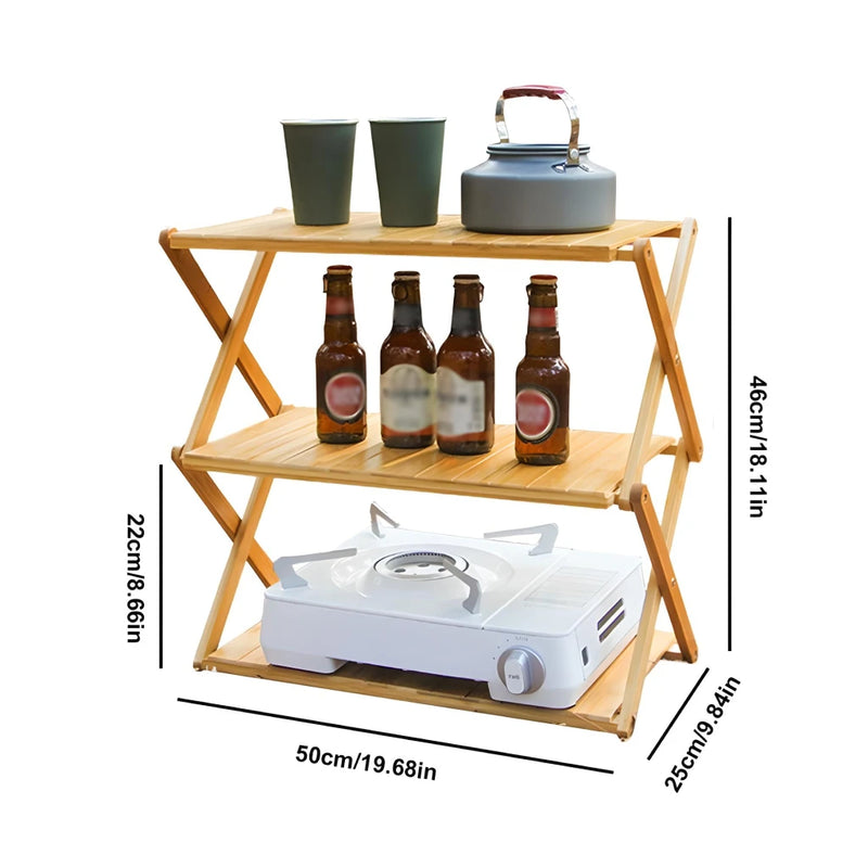 outdoor camping shelf rack, view 2 - MRSLM