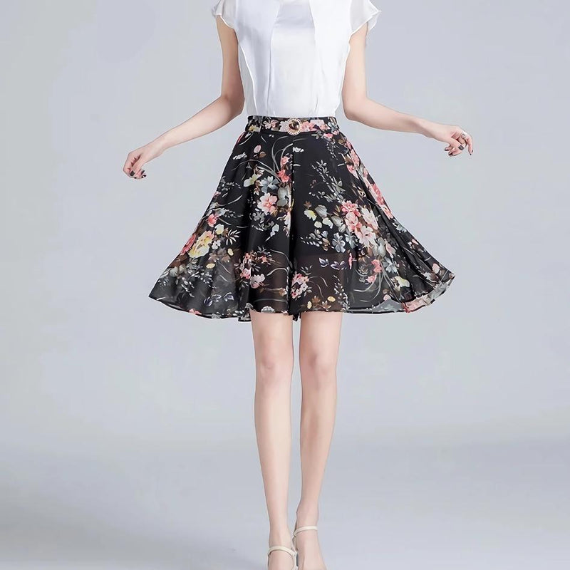 chiffon wide leg shorts skirt - MRSLM