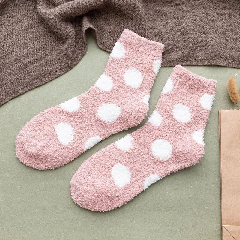 Candy color fluffy dot socks for women, view 7 - MRSLM