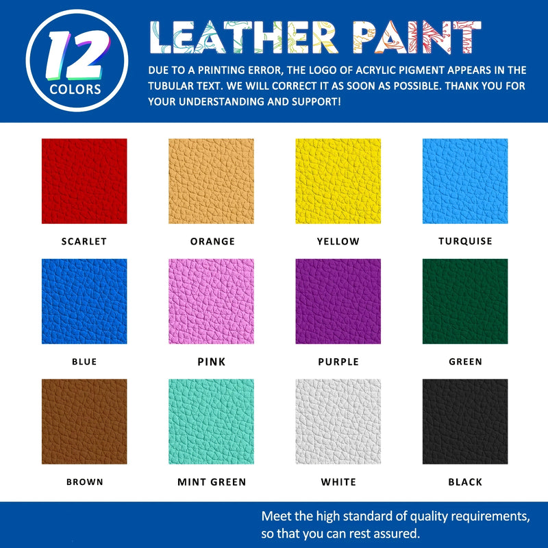 12-color acrylic leather and fabric paint set, view 8 - MRSLM