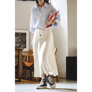retro ribbed knit a-line skirt, view 3 - MRSLM