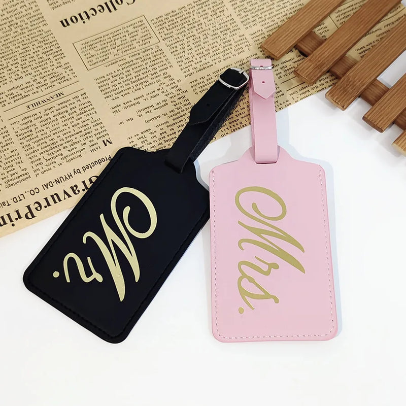 Mr. and Mrs. couples luggage tags, view 6 - MRSLM