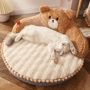 cozy bear-shaped cat sofa mat, view 4 - MRSLM
