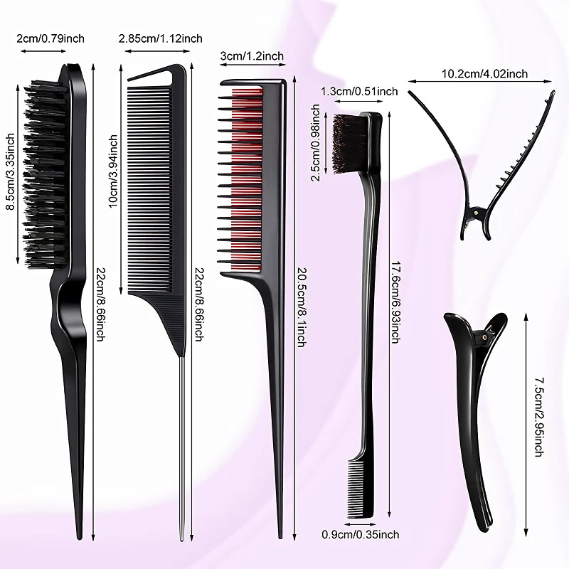 8-piece hair styling comb set, view 8 - MRSLM