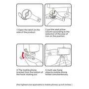 rotatable car headrest hook with phone holder, view 13 - MRSLM