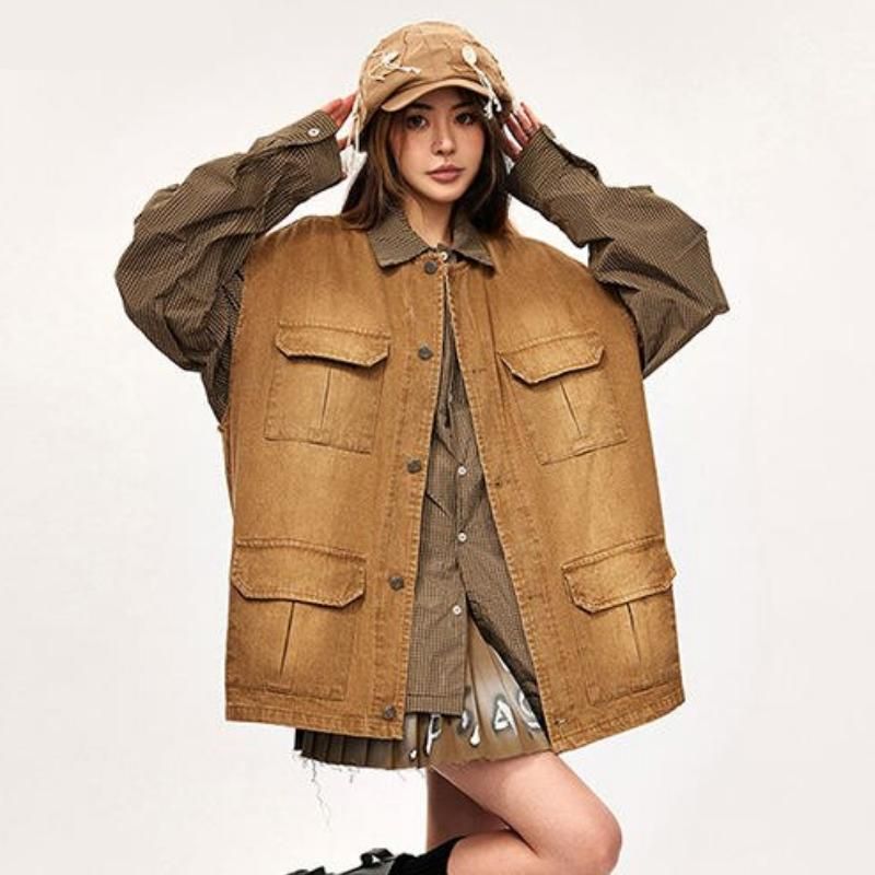 Y2K Vintage Sleeveless Denim Jacket Vest with Functional Pockets for Women