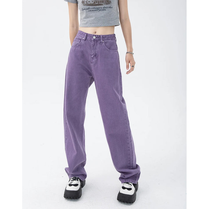 Vintage Purple High Waist Streetwear Jeans