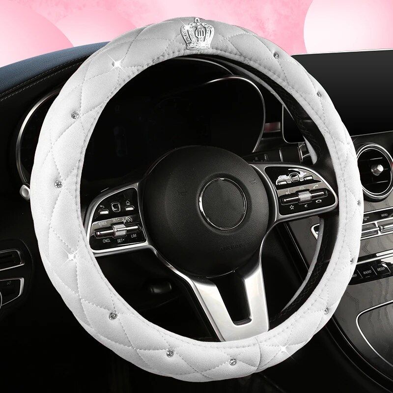 Motocovers Universal Anti-Slip Suede Car Steering Wheel Cover