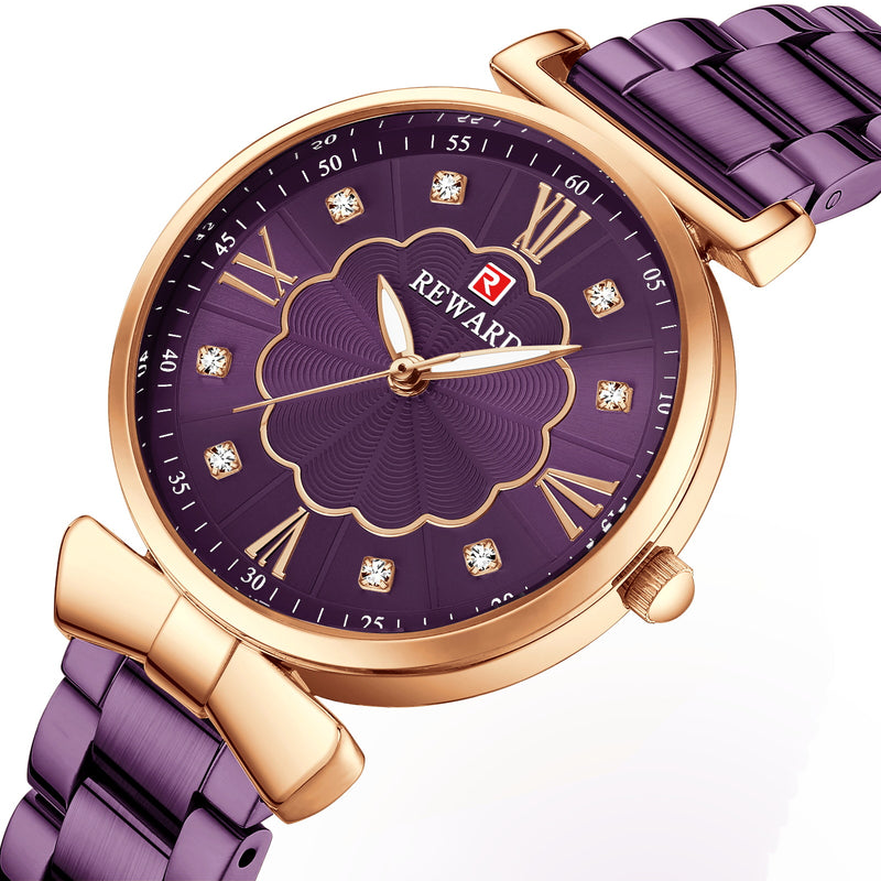 women's steel band luminous quartz watch, view 3 - MRSLM