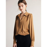 Long sleeve silk blouse for women, view 18 - MRSLM