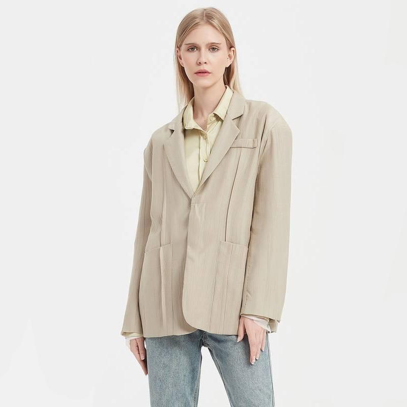 Eleganter khakifarbener Blazer für Damen