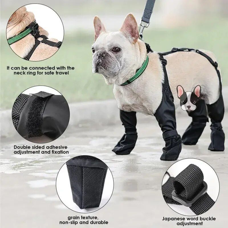 adjustable waterproof dog shoes, view 5 - MRSLM