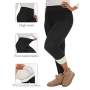 Women's plus size fleece-lined winter leggings, view 3 - MRSLM