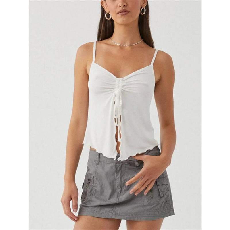 Schickes ärmelloses Crop-Top mit seitlichem Bandagedetail