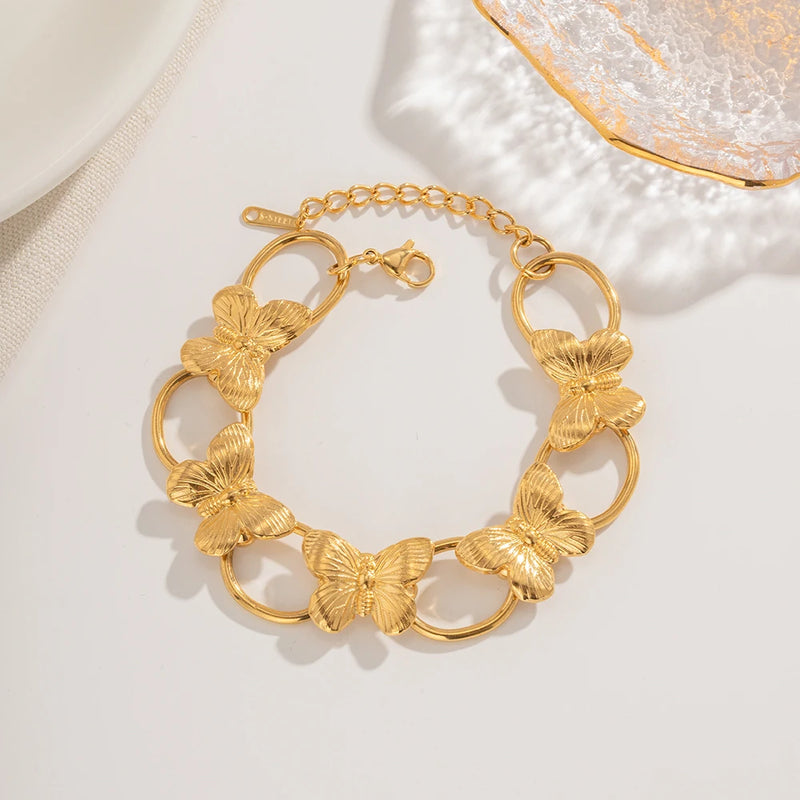 butterfly chain bracelet, view 2 - MRSLM