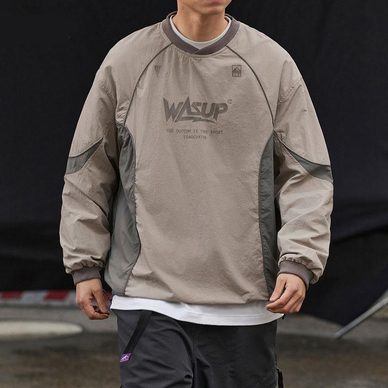 patchwork crew-neck hoodie for men - MRSLM