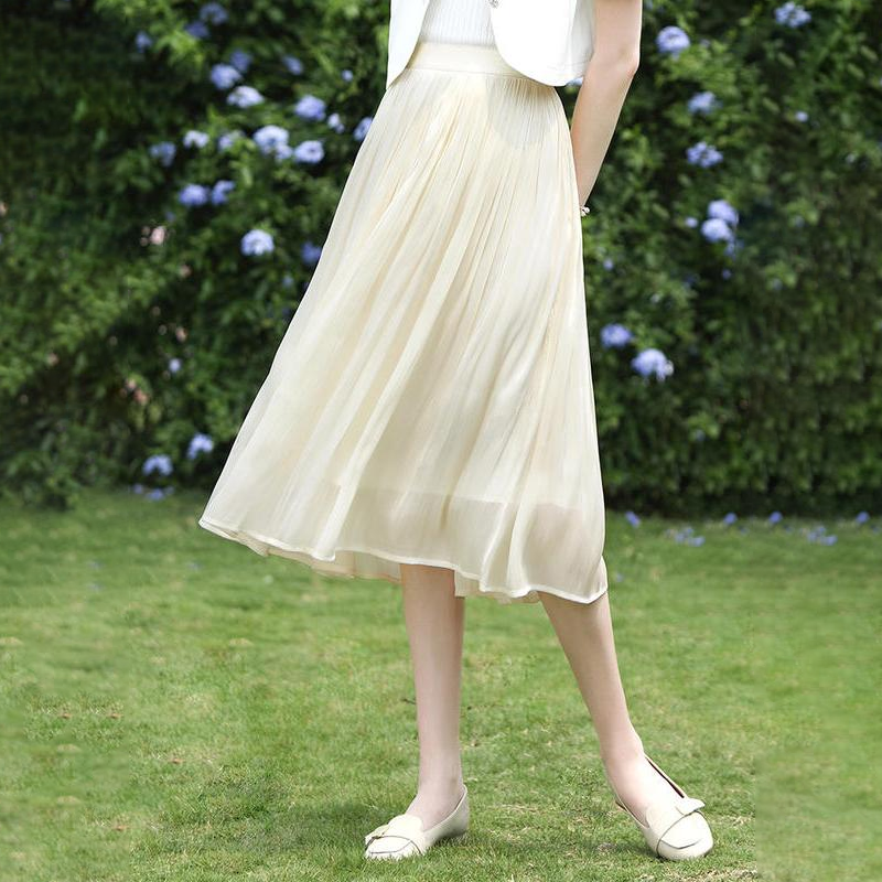 satin pleated midi skirt - MRSLM