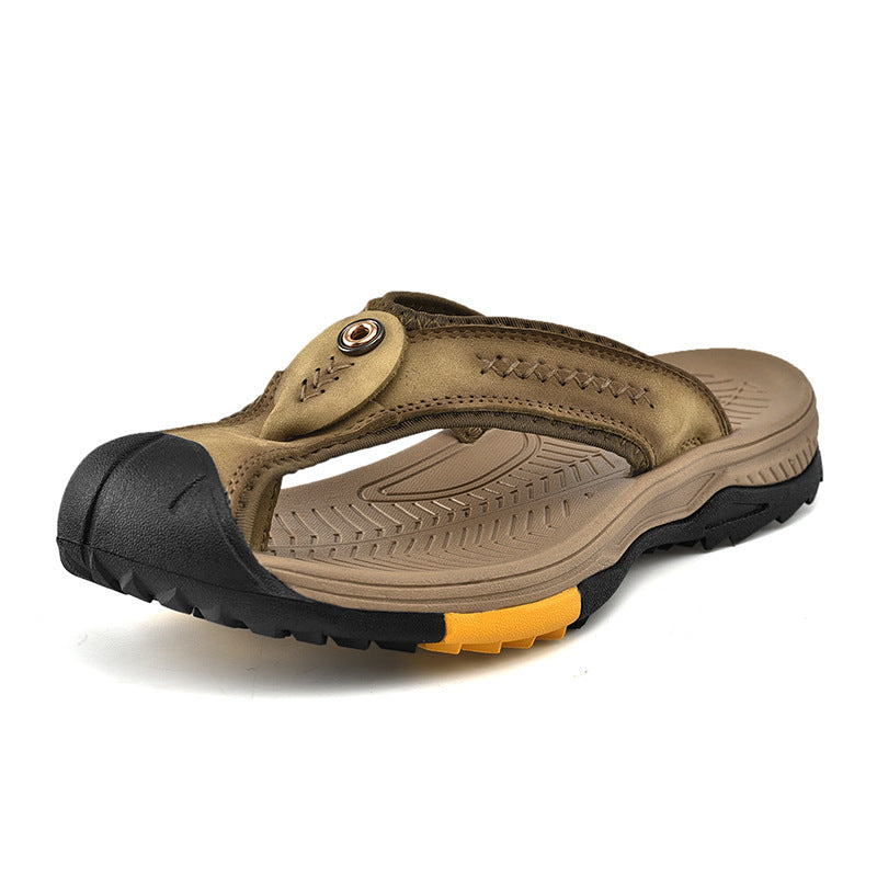 men's leather flip-flops, view 7 - MRSLM