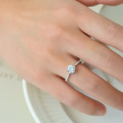 silver crown moissanite ring - MRSLM