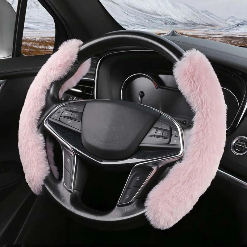 plush steering wheel cover, view 4 - MRSLM