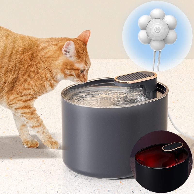 Intelligenter Katzenbrunnen (3 Liter) mit Bewegungssensor und LED-Beleuchtung