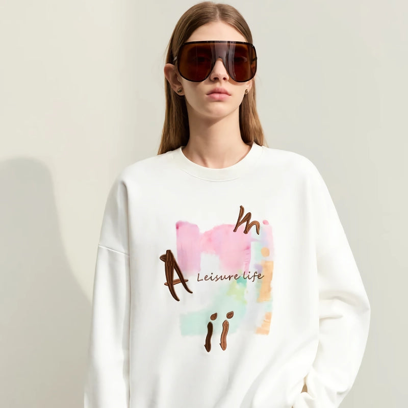 Women's college style sweatshirt, view 3 - MRSLM