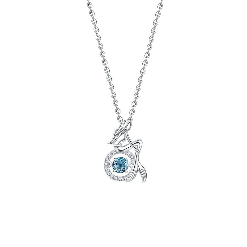 Women's S925 Sterling Silver Natural Topaz Necklace