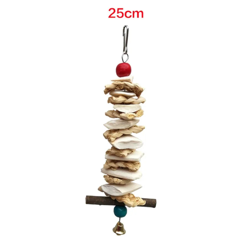squid bone bird swing toy with bell, view 3 - MRSLM