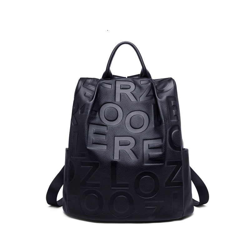 genuine leather women's backpack, view 2 - MRSLM