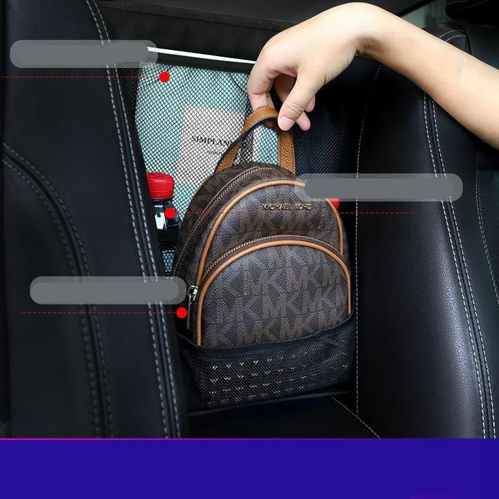 Sleek Black Car Handbag Holder - Front Seat Gap Organizer and Storage Solution