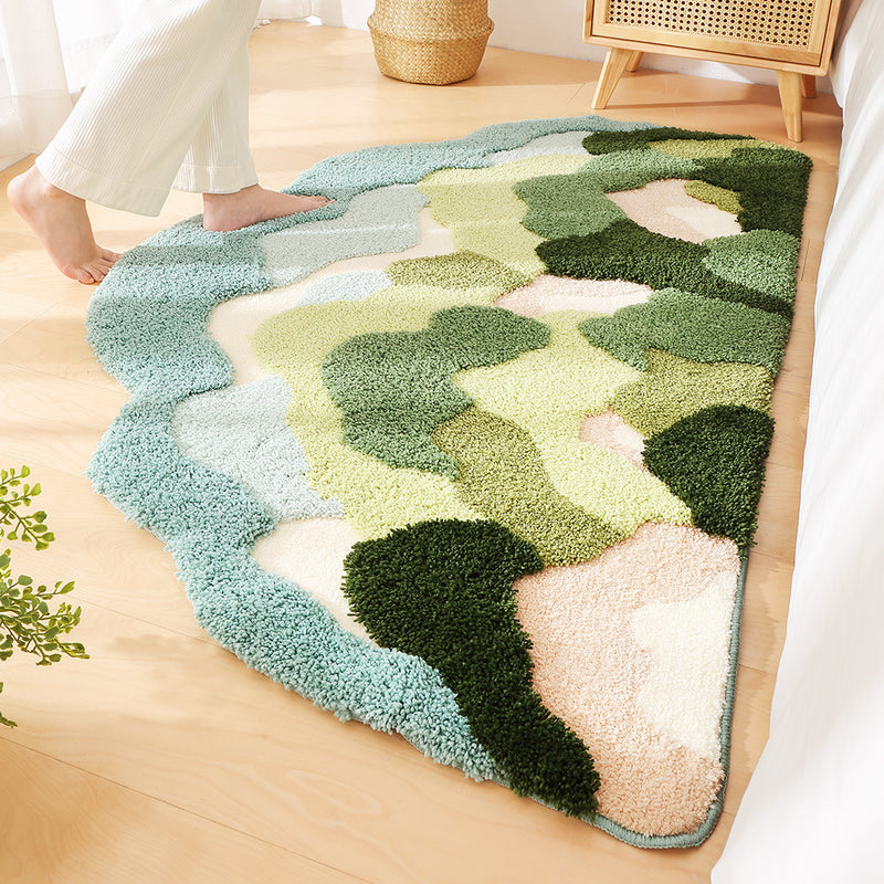 irregular mountain forest flocked carpet, view 5 - MRSLM