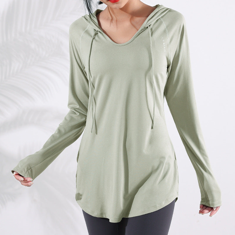 women's loose thin long sleeve sports top - MRSLM